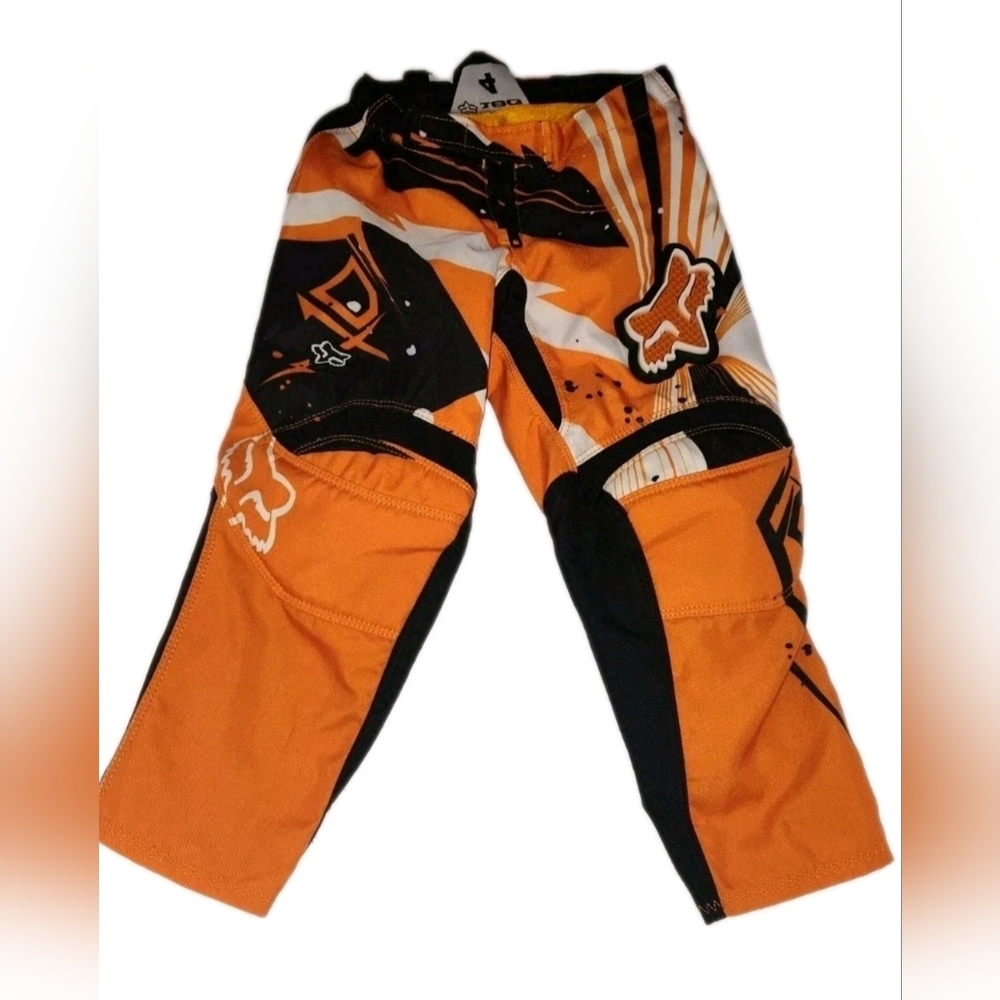 Fox Racing 180 Youth Kids Motocross Pants Orange, Black, White, Toddler Size 4